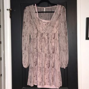 Medium Dusty Rose Hippie Flowing Dress with Lining